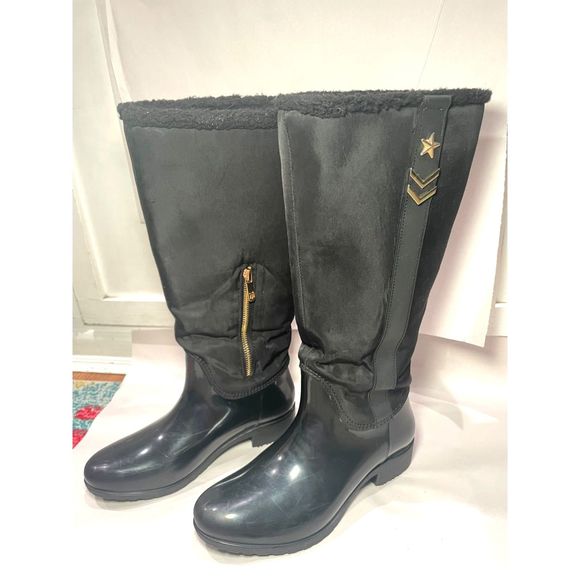 Tommy Hilfiger Four2 Riding Rain‎ Boot Size 7 Womens - Picture 1 of 7